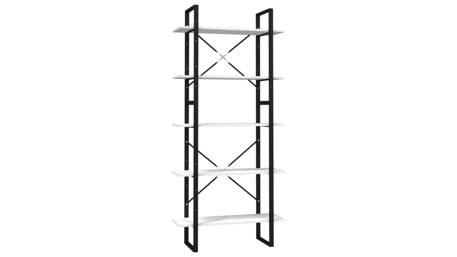 vidaXL 5-Tier White Pine Wood Book Cabinet - 80 x 30 x 175cm