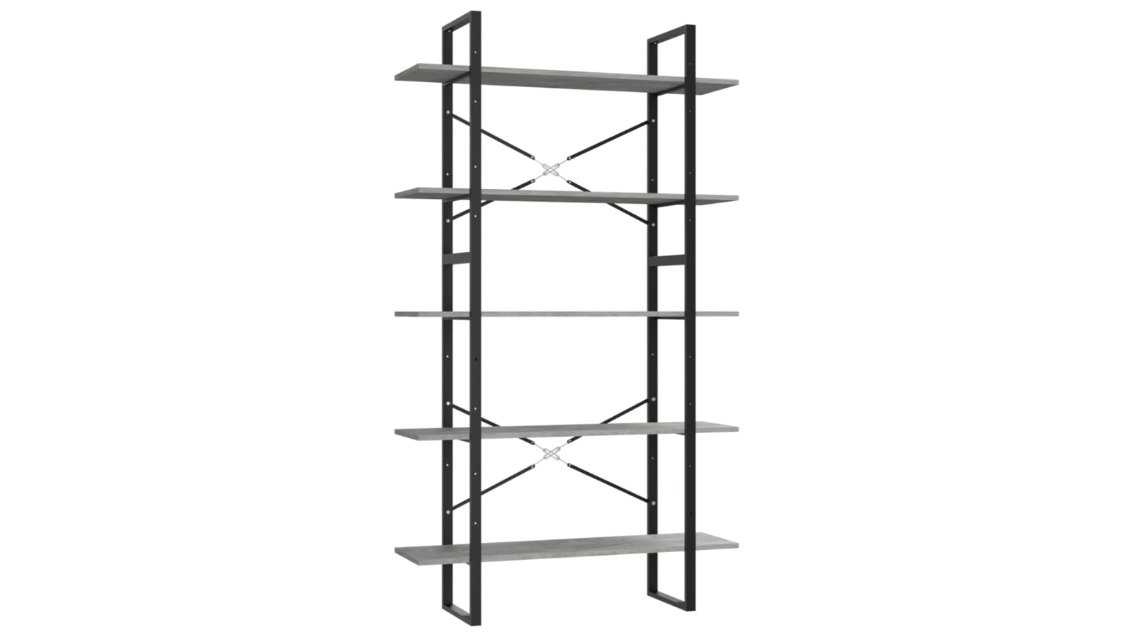 vidaXL 5-Tier Concrete Grey Engineered Wood 100 x 30 x 175cm Book Cabinet 