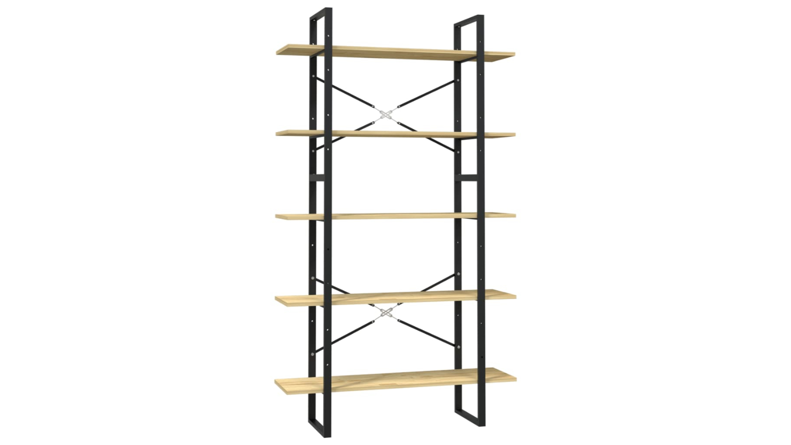 vidaXL 5-Tier 100 x 30 x 175cm Pinewood Book Cabinet