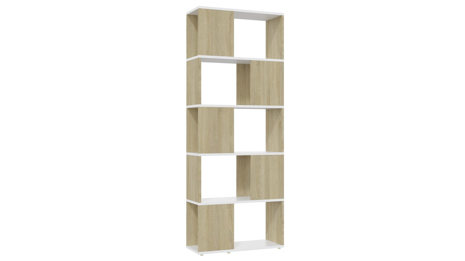 vidaXL White/Sonoma Oak 60 x 24 x 155cm Book Cabinet Room Divider