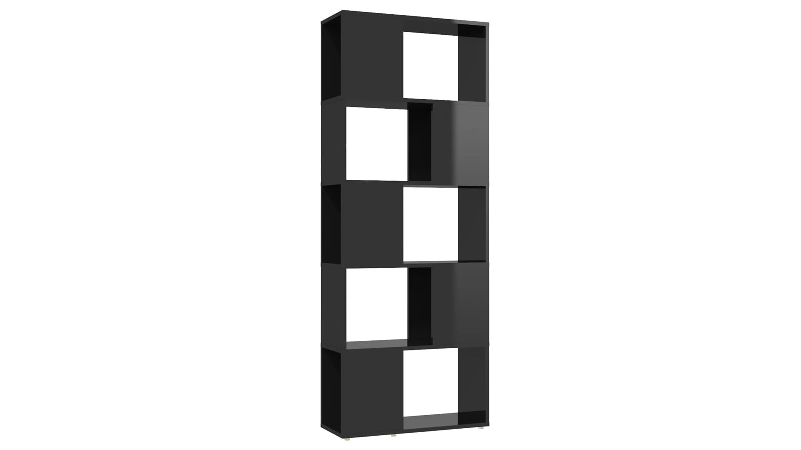 vidaXL High Gloss Black 60 x 24 x 155cm Book Cabinet Room Divider