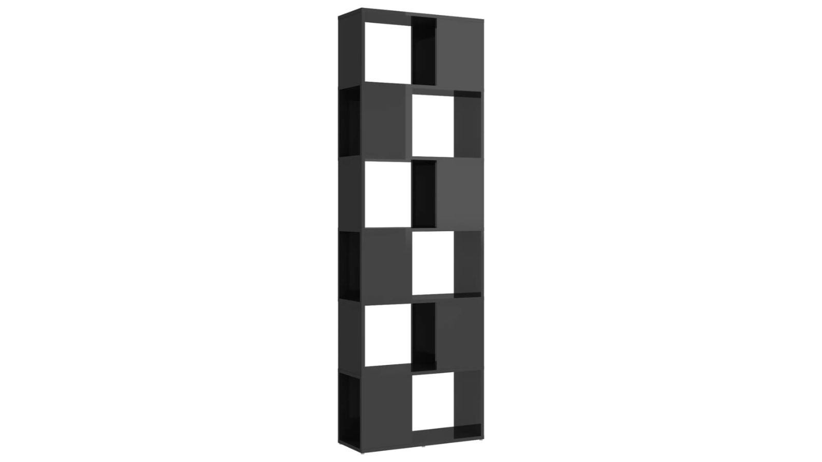 vidaXL High Gloss Grey 60 x 24 x 186cm Book Cabinet Room Divider