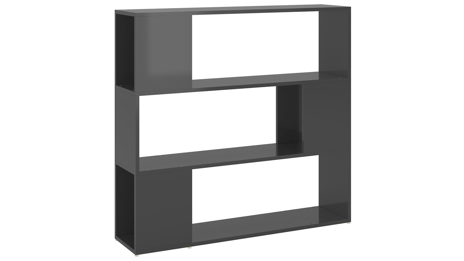 vidaXL High Gloss Grey 100 x 24 x 94cm Book Cabinet Room Divider