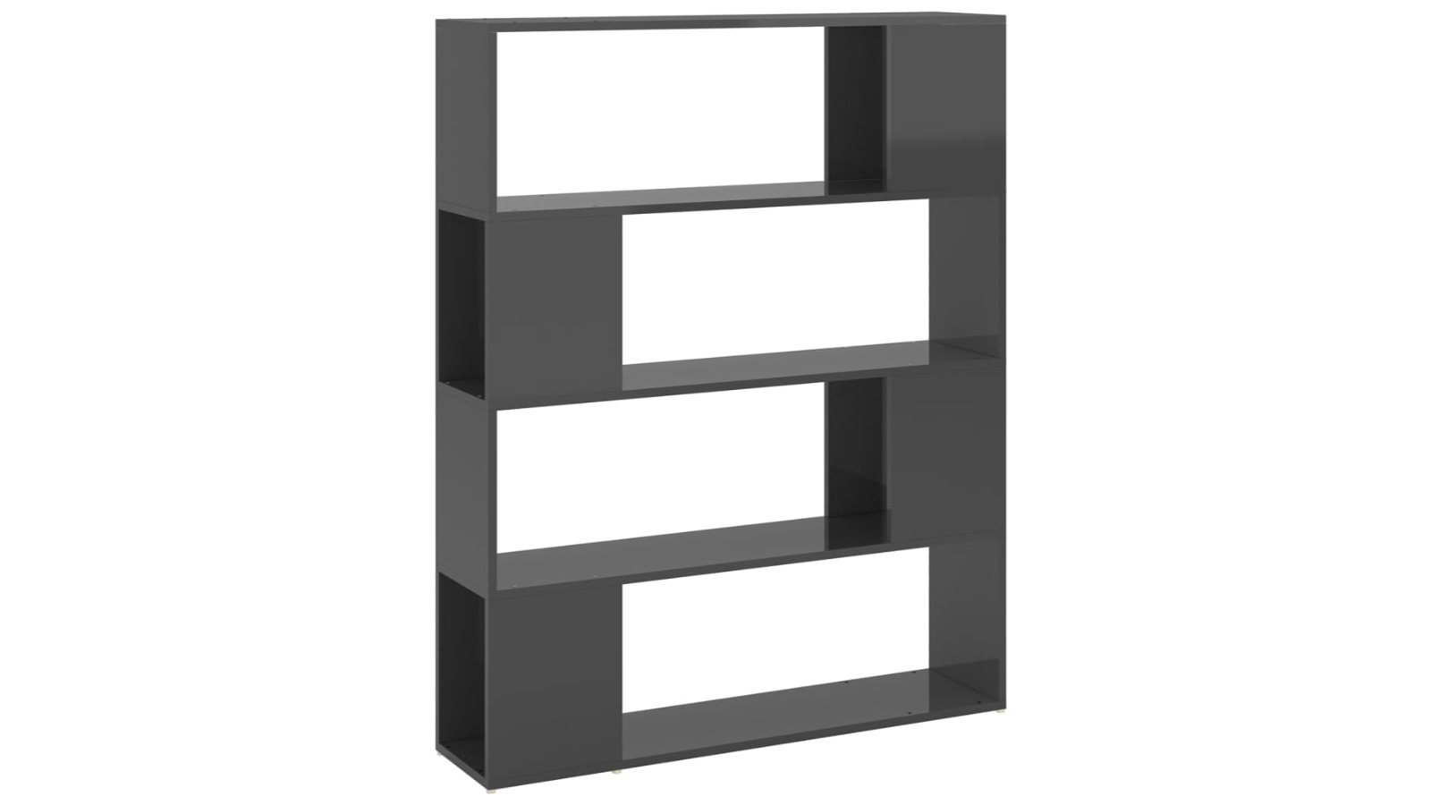 vidaXL High Gloss Grey 100 x 24 x 124cm Book Cabinet Room Divider