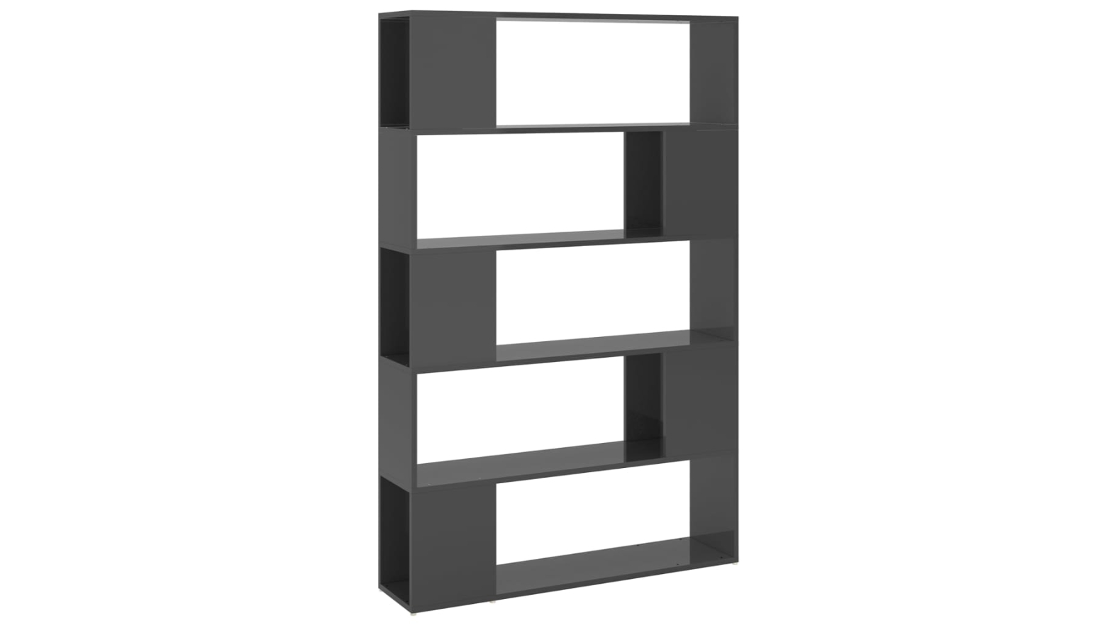 vidaXL High Gloss Grey Engineered Wood Book Cabinet Room Divider 