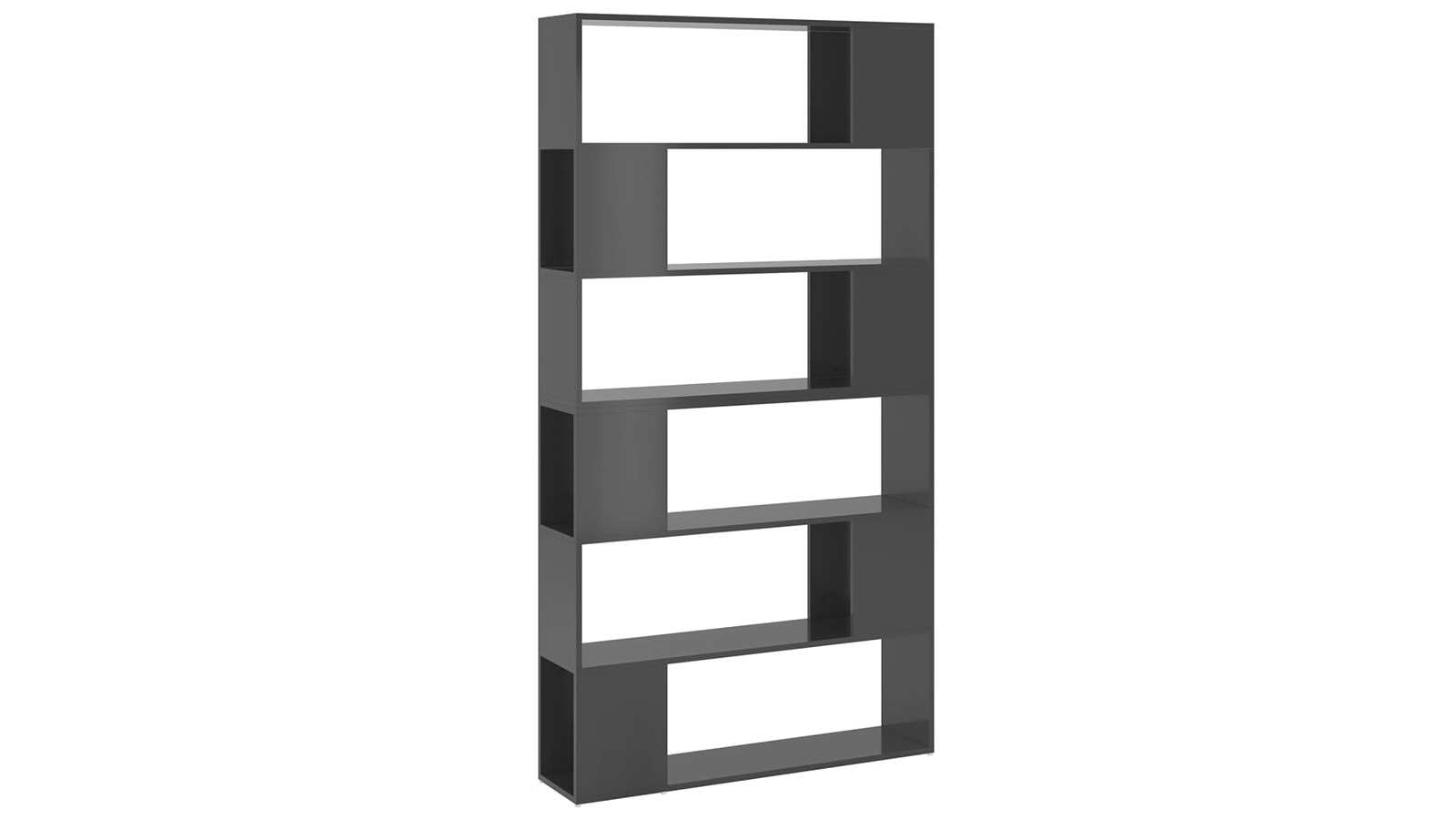 vidaXL 100 x 24 x 188cm Book Cabinet Room Divider - High Gloss Grey