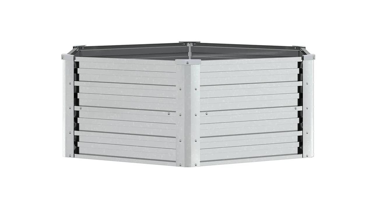 vidaXL Silver Galvanized Steel 129 x 45cm Garden Raised Bed