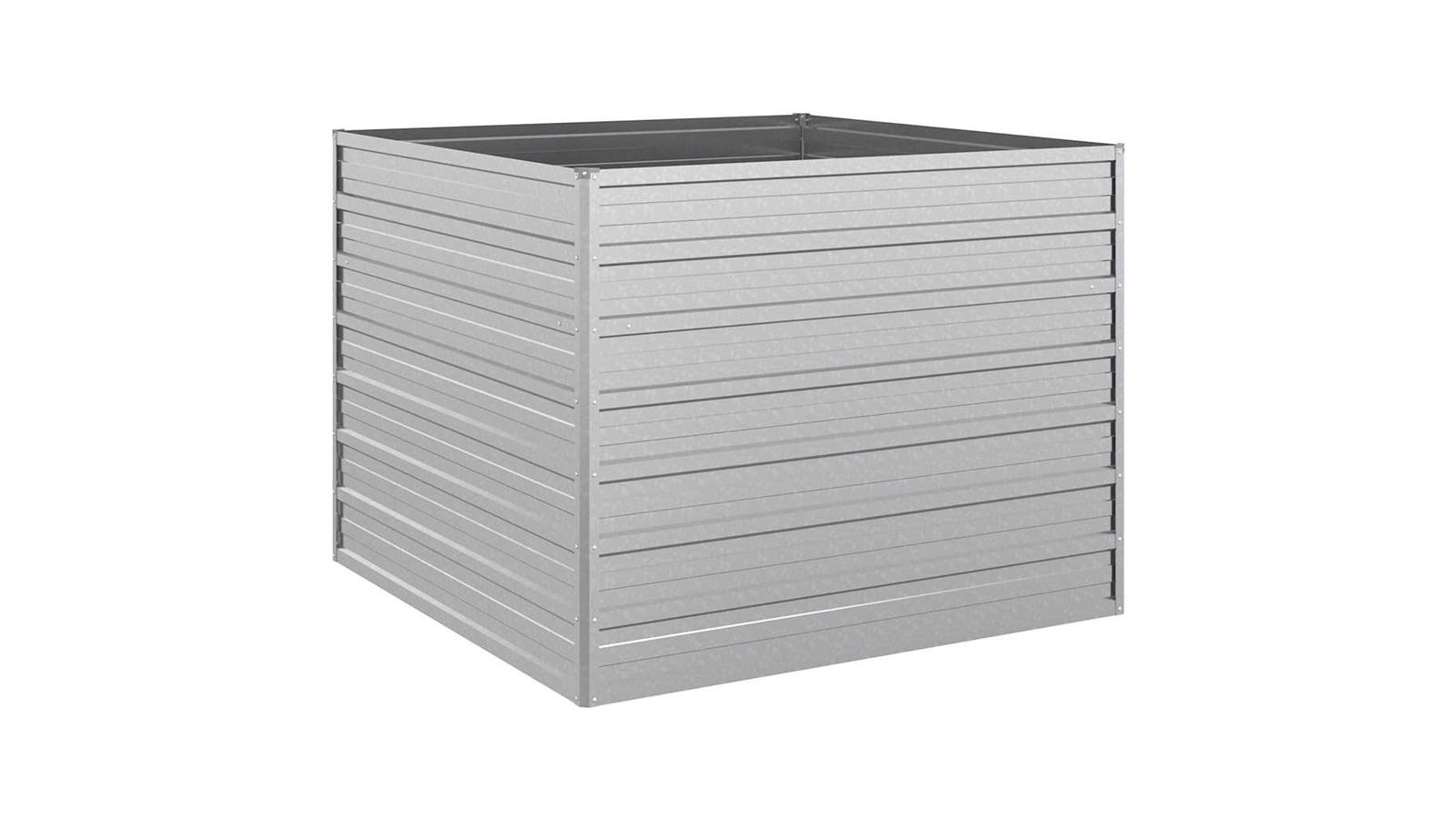 vidaXL Silver Galvanized Steel 100 x 100 x 77cm Garden Raised Bed