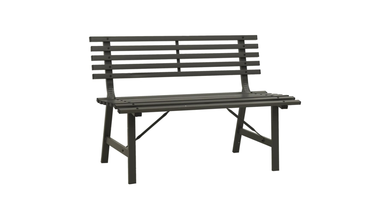 vidaXL Black Steel 110cm Garden Bench