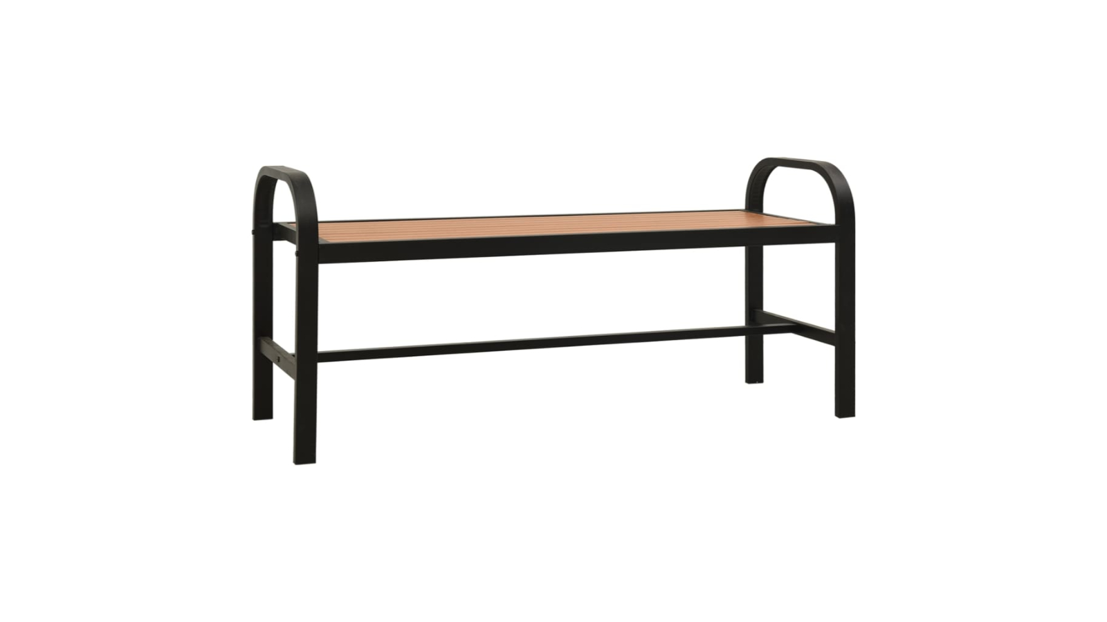 vidaXL Black/Brown Steel and WPC Garden Bench - 124.5cm