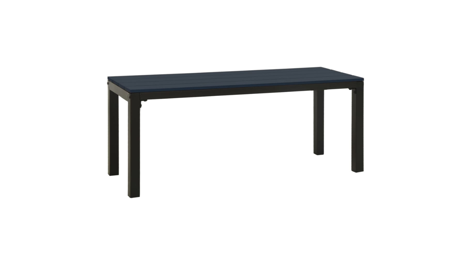 vidaXL Black Steel and WPC 110cm Garden Bench
