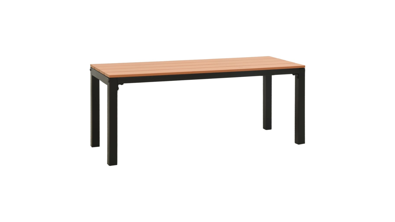 vidaXL Black/Brown Steel and WPC 110cm Garden Bench