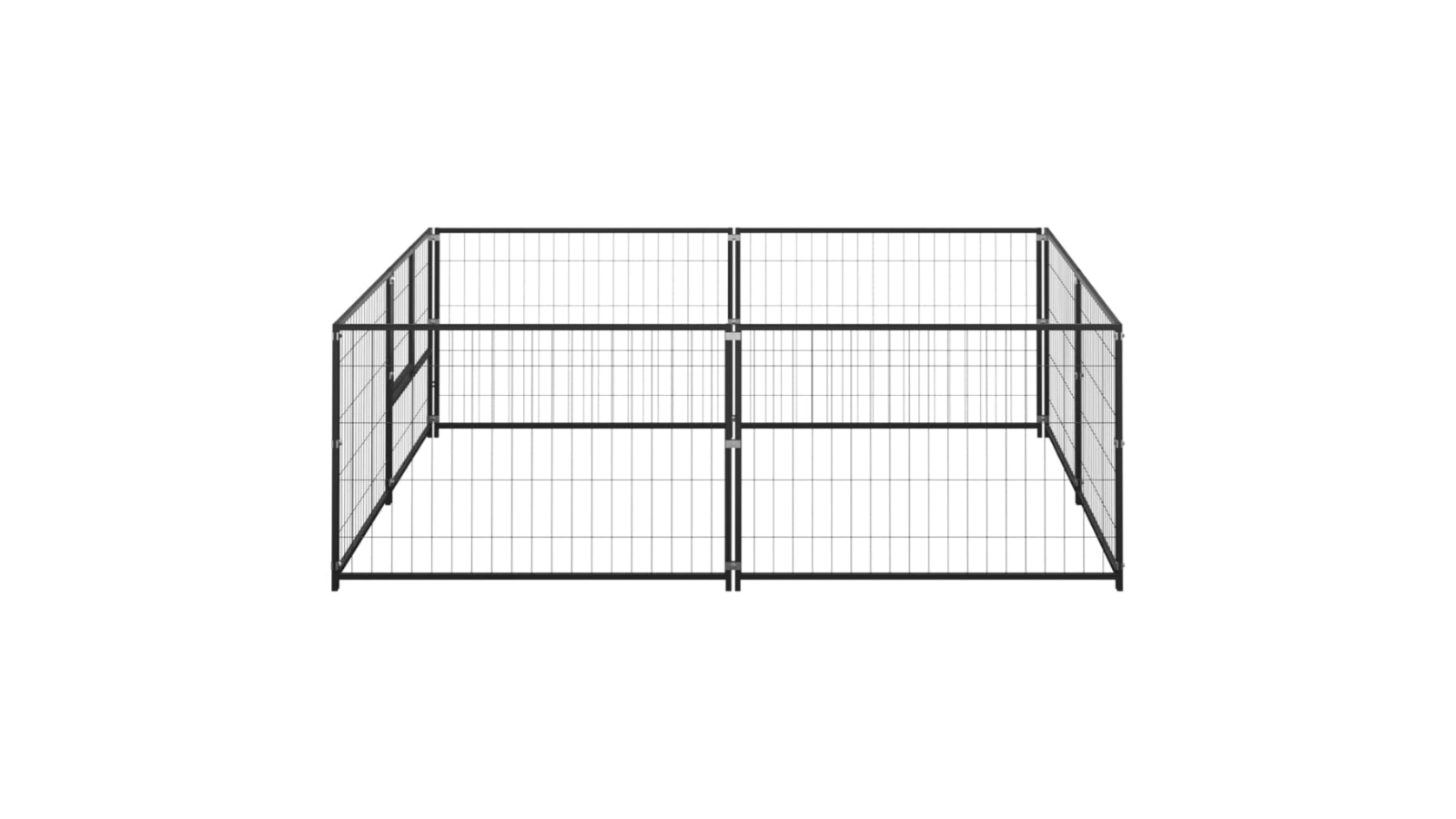 vidaXL Black Steel 4 SQM Dog Kennel 200 x 200 x 70cm Harvey Norman