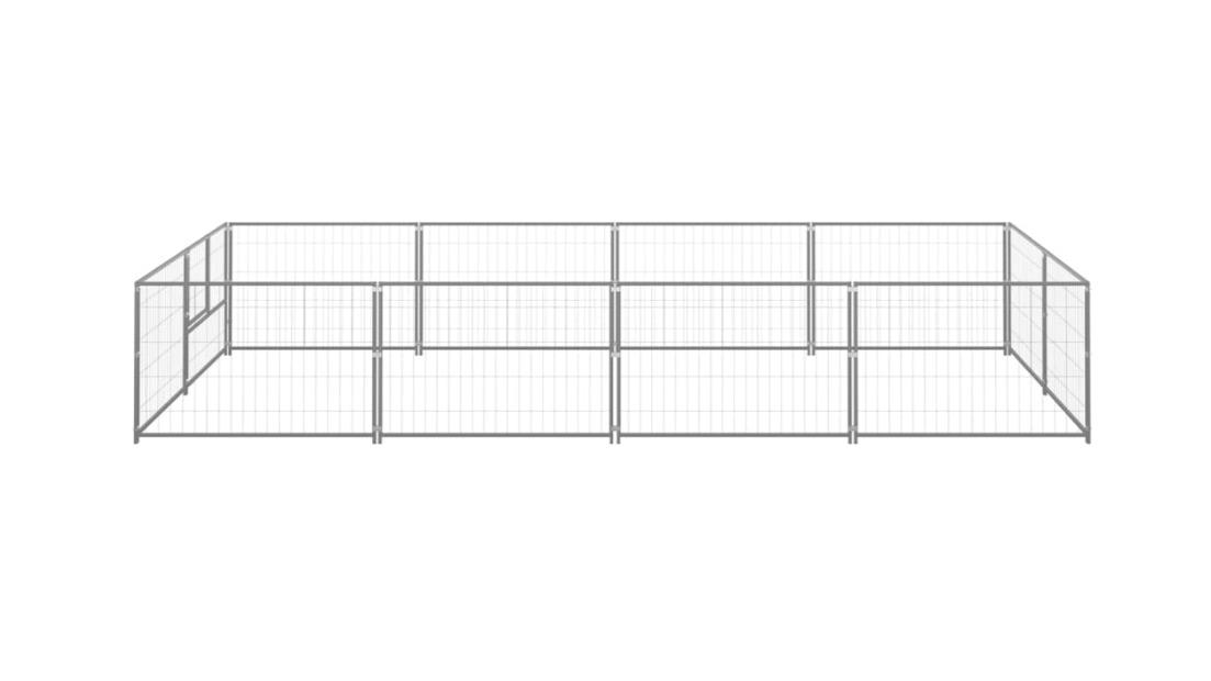 vidaXL Silver Steel 8 SQM Dog Kennel - 400 x 200 x 70cm