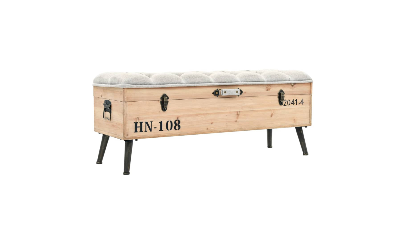 vidaXL Solid Firwood 110cm Storage Bench