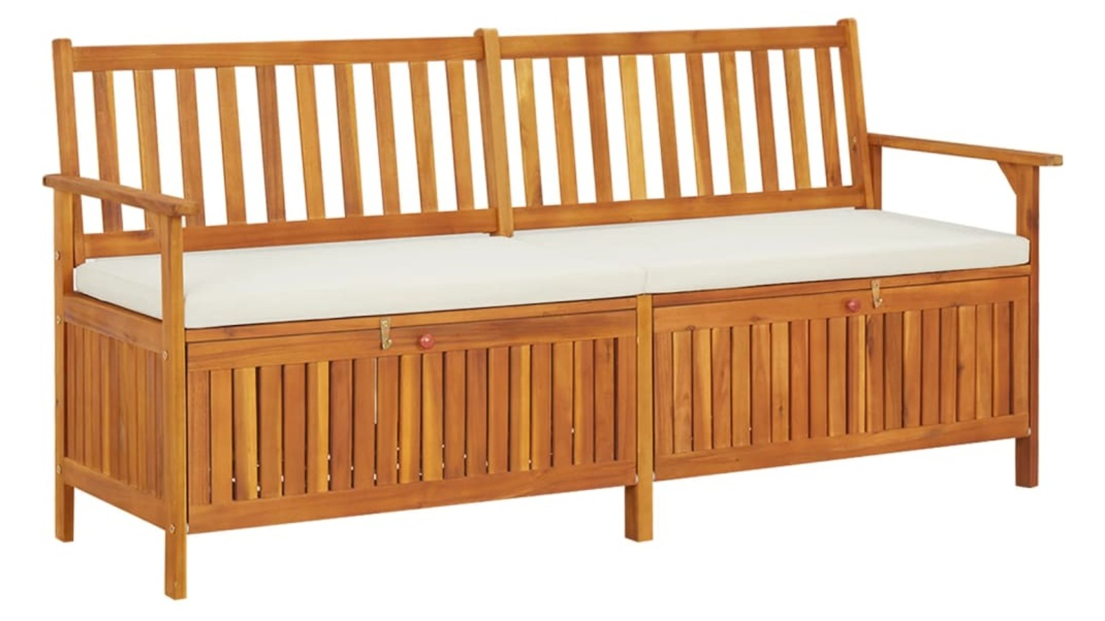 vidaXL Solid Acacia Wood 170cm Storage Bench with Cushion