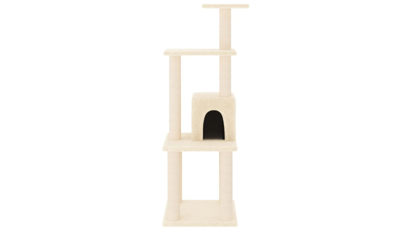 vidaXL 105cm Cat Tree with Sisal Scratching Post - Cream