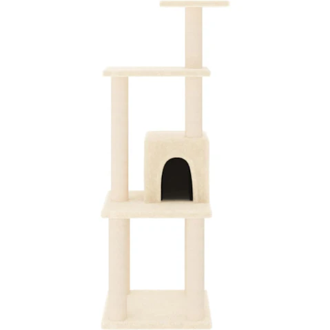 vidaXL 105cm Cat Tree with Sisal Scratching Post - Cream