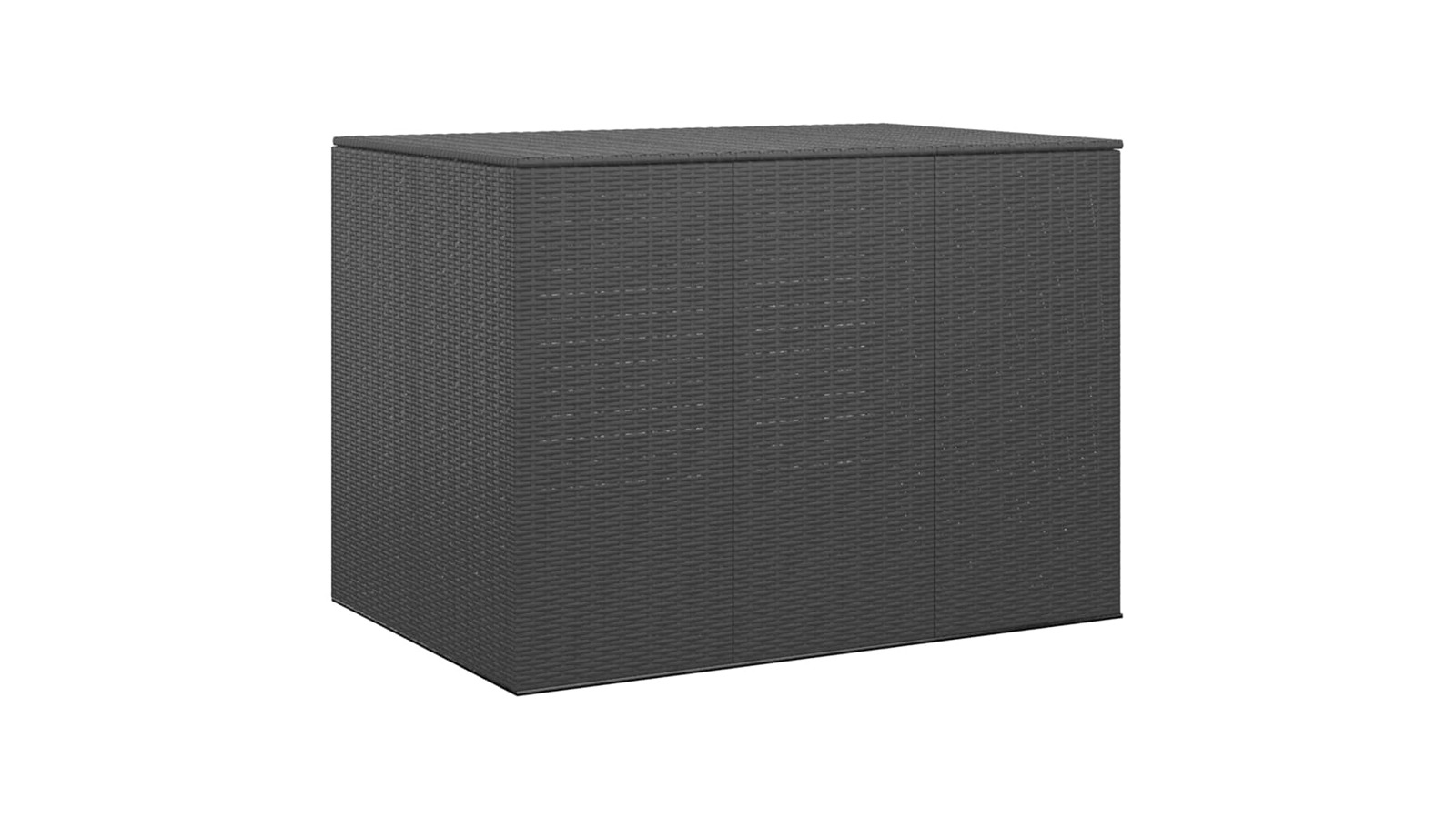 vidaXL Black PE Rattan Garden Cushion Box - 145 x 100 x 103cm