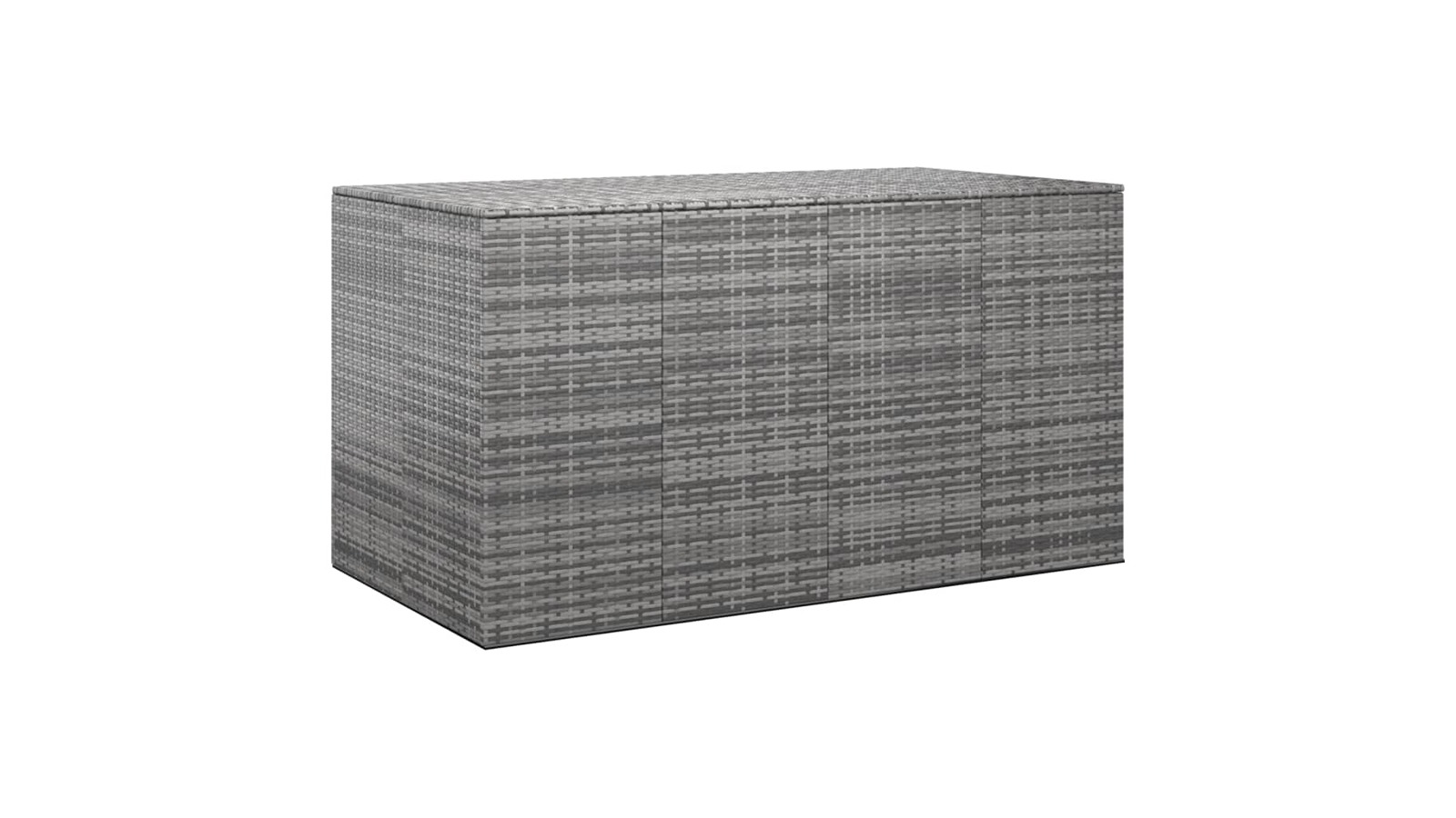 vidaXL Grey PE Rattan Garden Cushion Box - 194 x 100 x 103cm