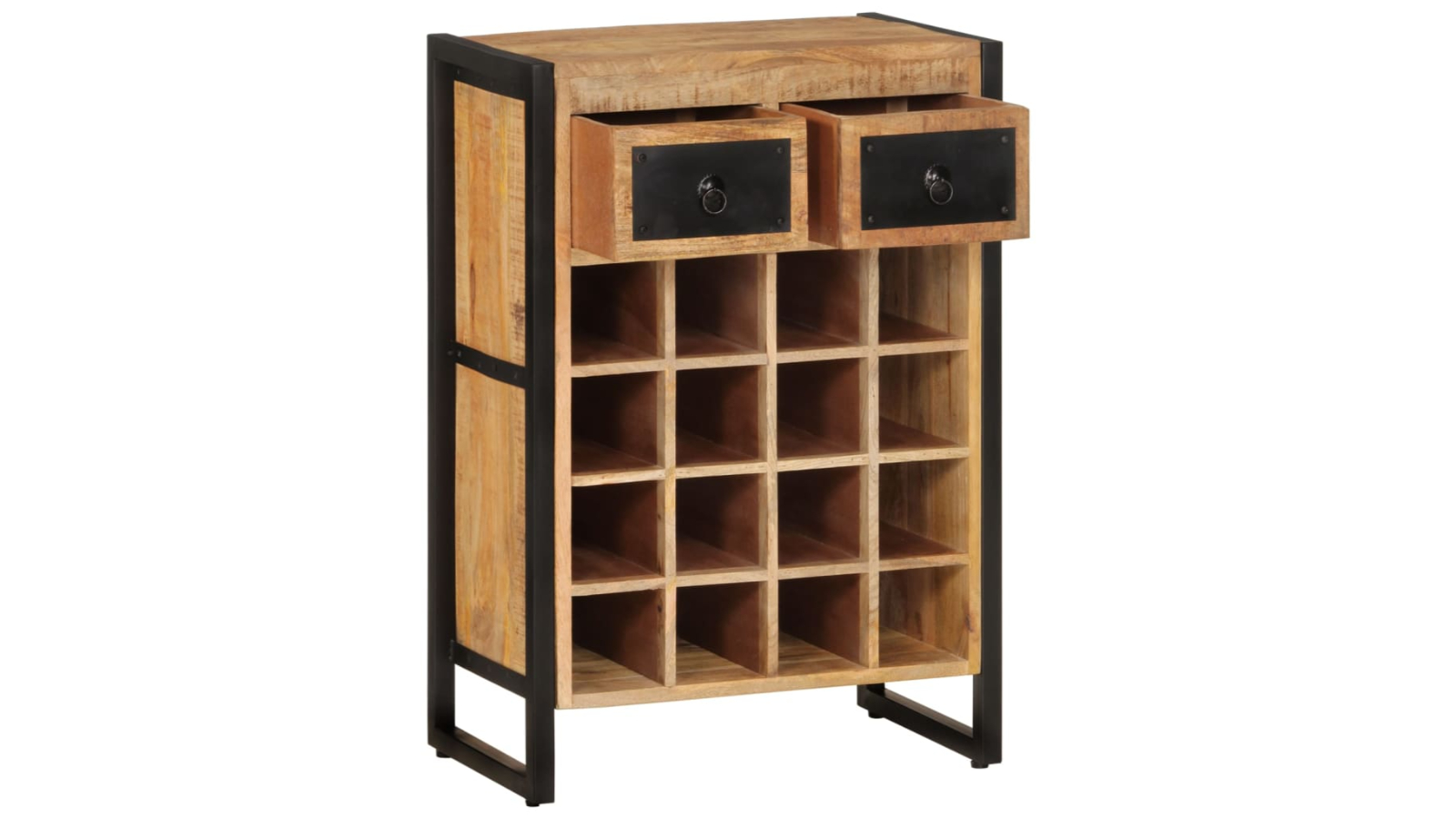 vidaXL Solid Wood Mango Wine Rack for 16 Bottle