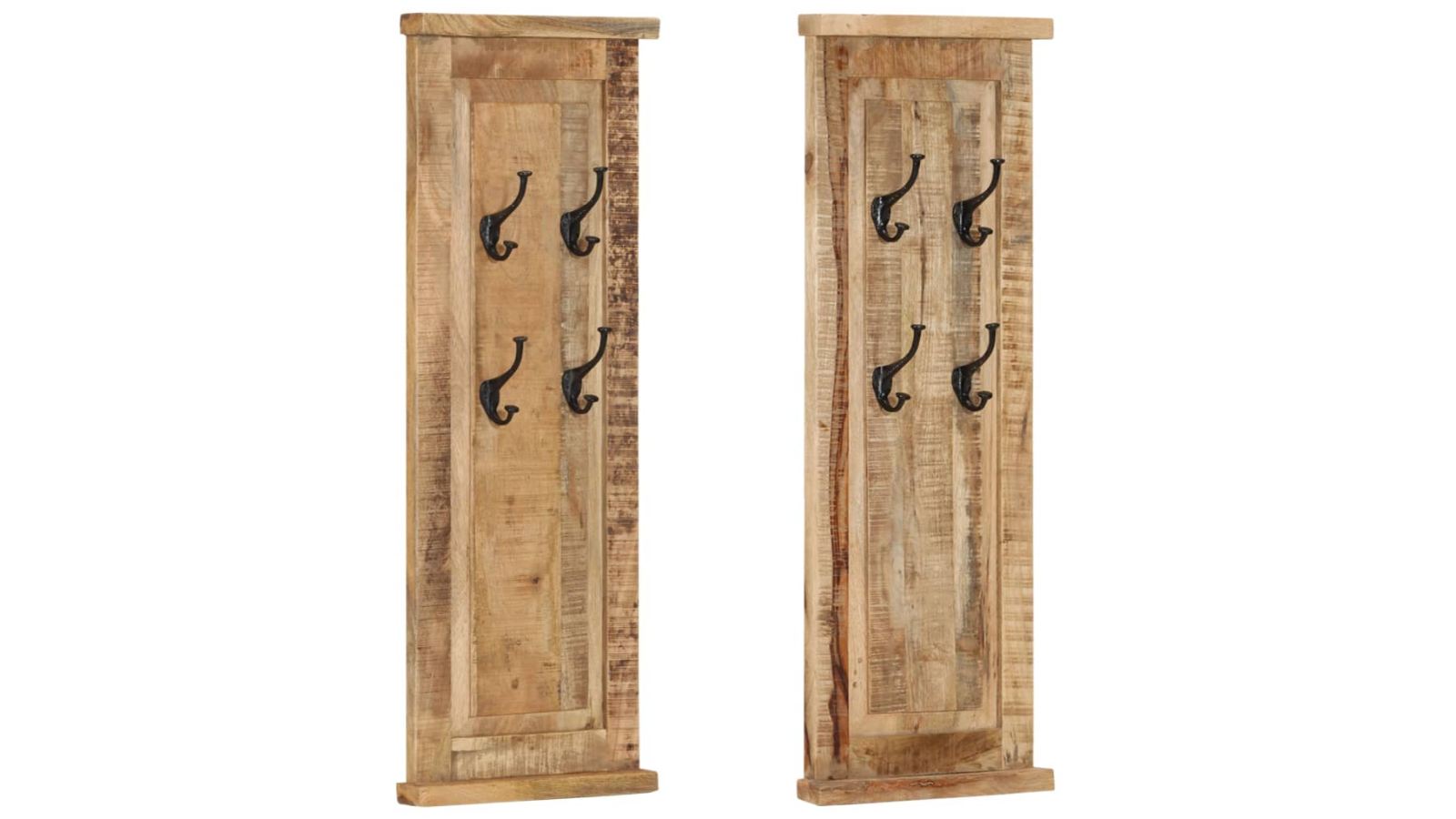 vidaXL 2 Piece Solid Wood Mango Coat Rack - 38 x 100cm