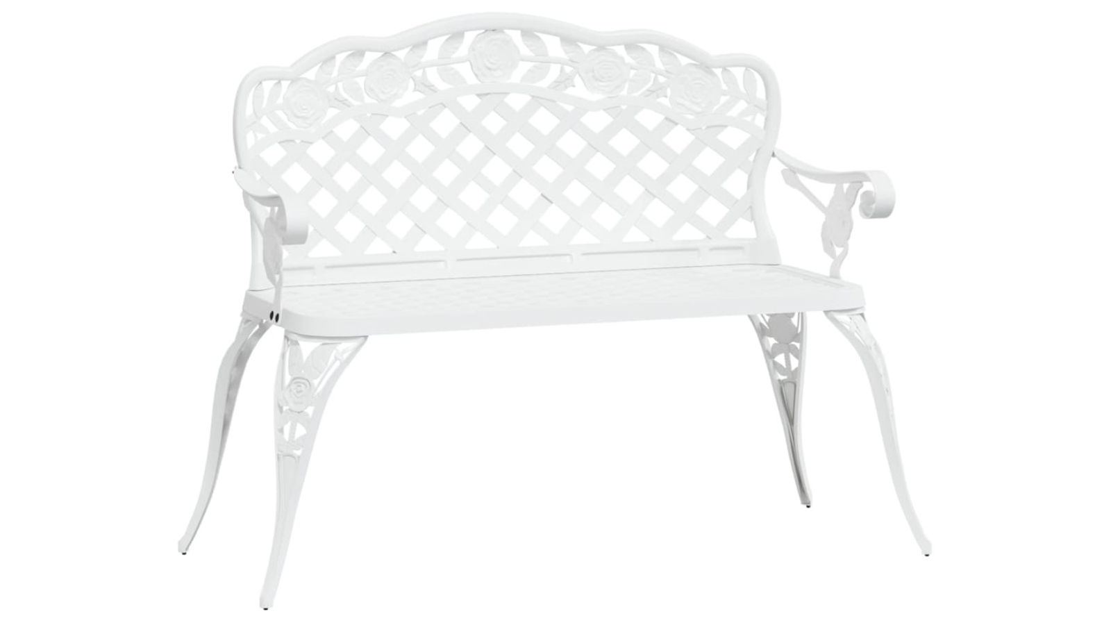 vidaXL White Cast Aluminium 108cm Garden Bench
