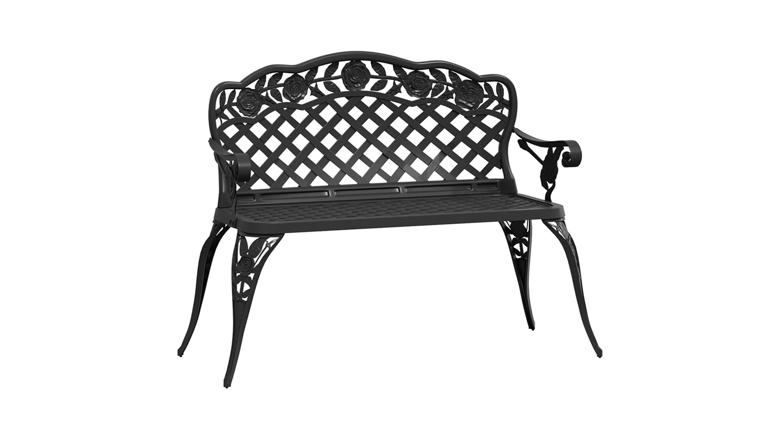 vidaXL Black Aluminium Cast 108cm Garden Bench