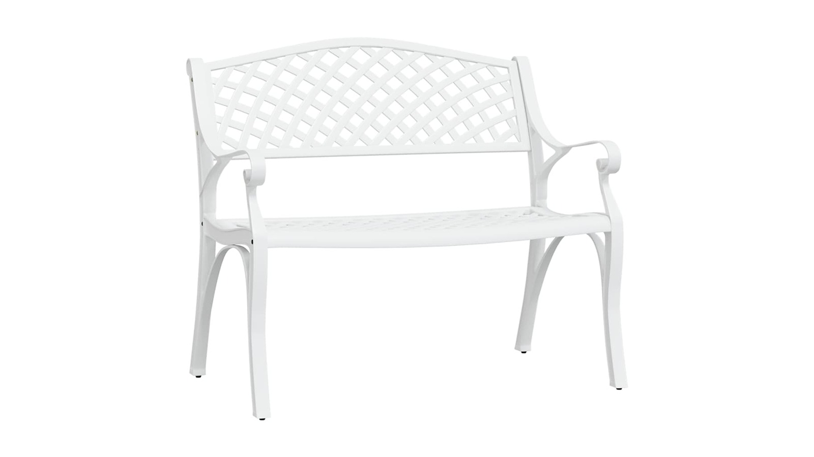vidaXL White Cast Aluminium 102cm Garden Bench