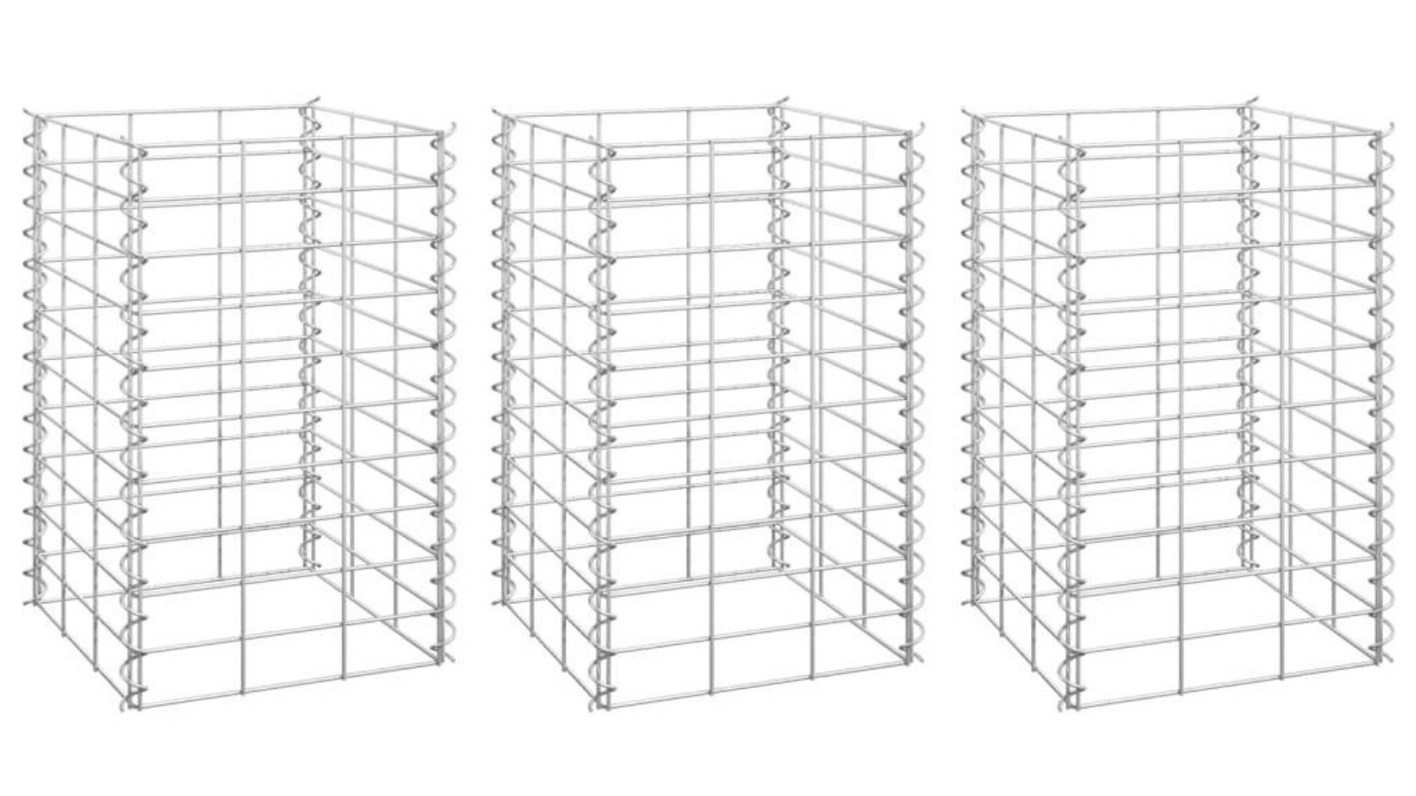 vidaXL 3 Piece Gabion Raised Beds Iron - 30 x 30 x 50cm 