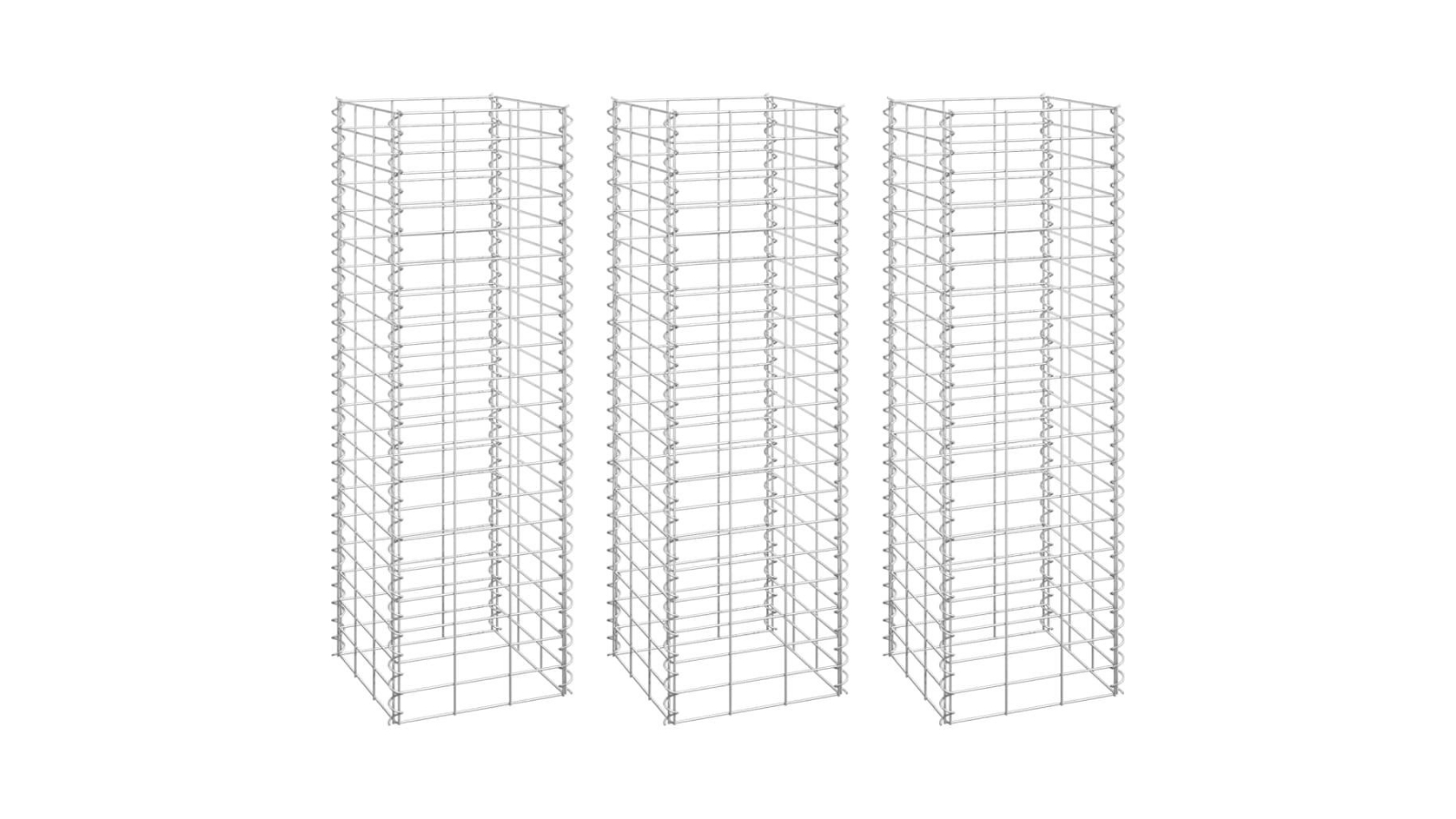vidaXL 3 Piece Gabion Raised Beds Iron - 30 x 30 x 100cm 