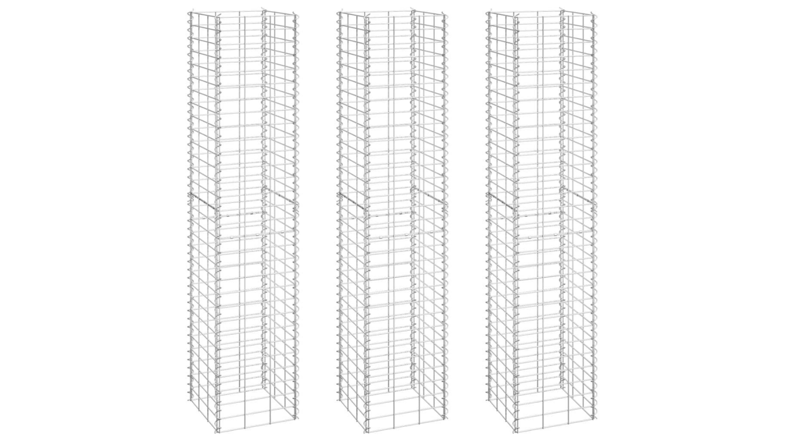 vidaXL 3 Piece Gabion Raised Beds Iron - 30 x 30 x 150cm 
