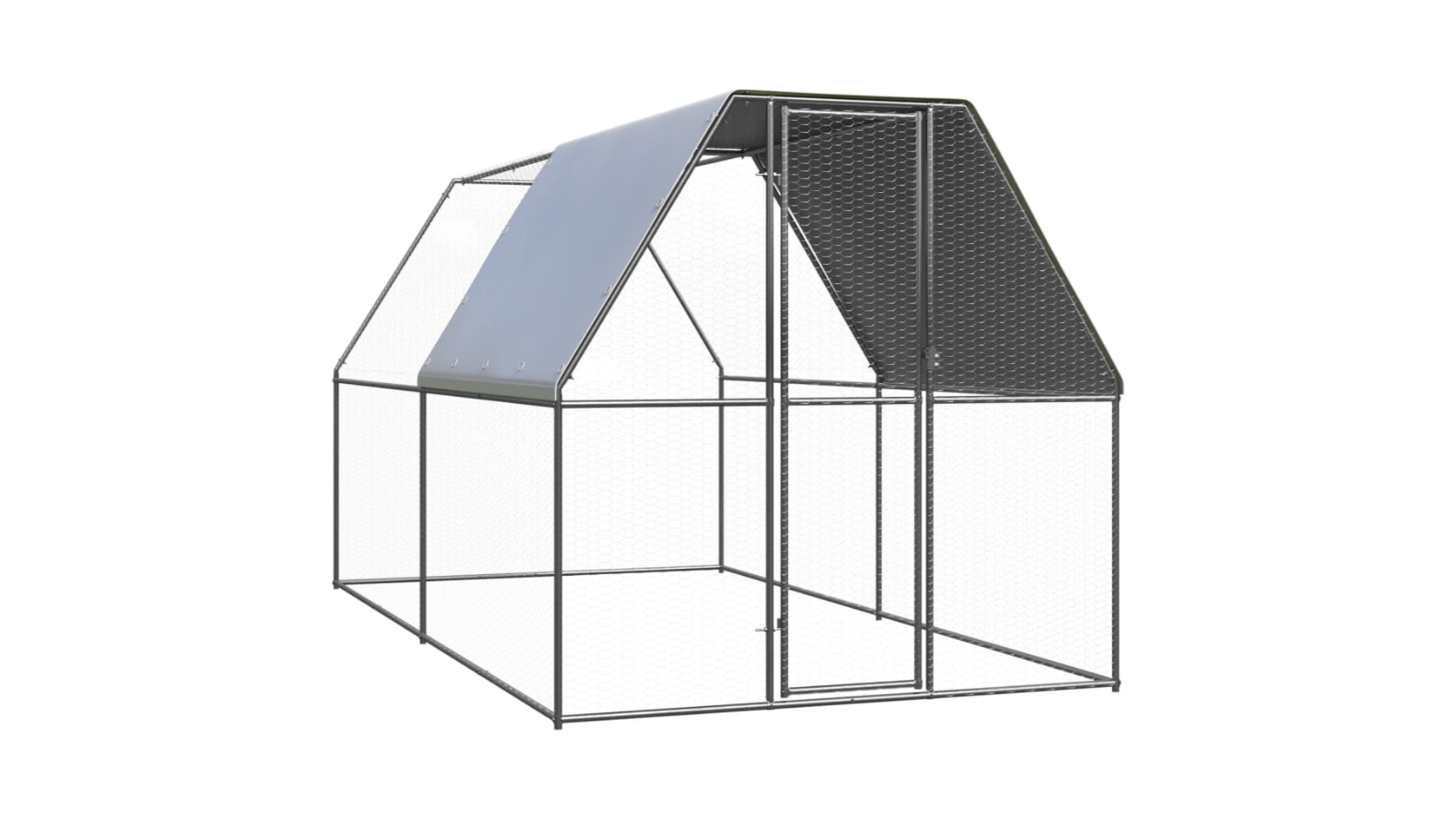 vidaXL Outdoor Chicken Cage Galvanised Steel - 2 x 4 x 2 Metre