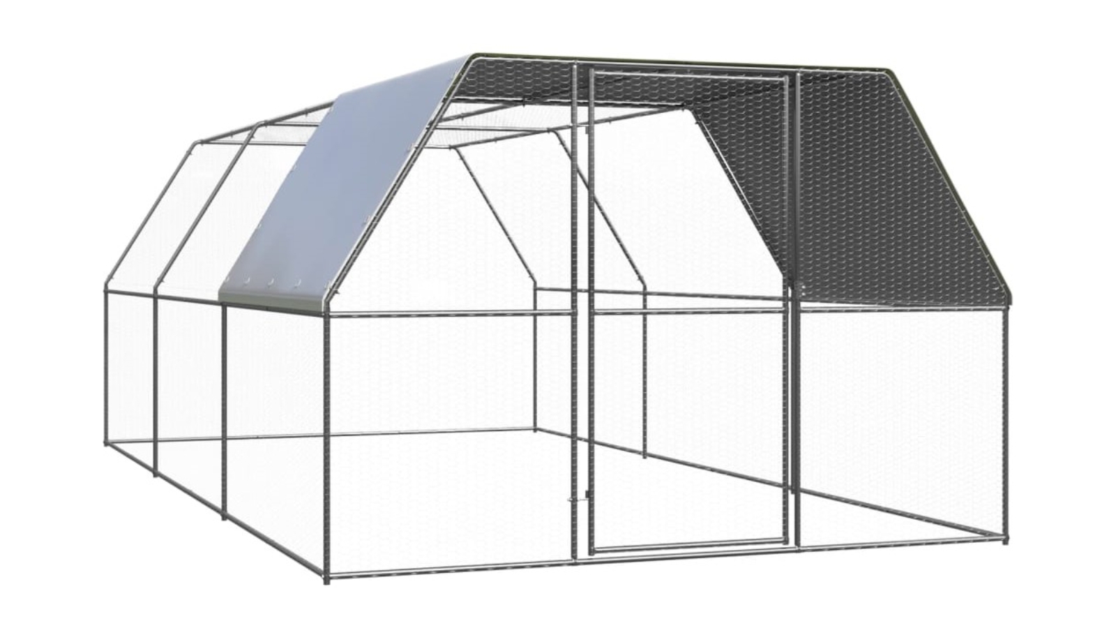 vidaXL Outdoor Chicken Cage Galvanised Steel - 3 x 2 x 2 Metre