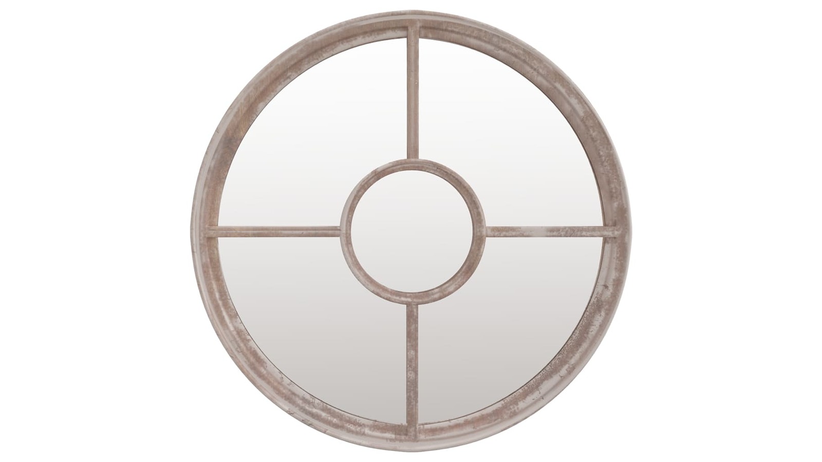 vidaXL Round Sand Iron 60 x 4cm Garden Mirror