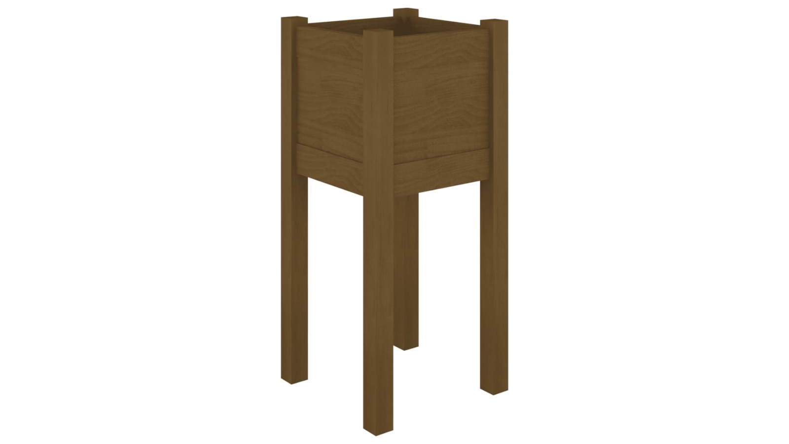 vidaXL Solid Pinewood 31 x 31 x 70cm Garden Planter - Honey Brown