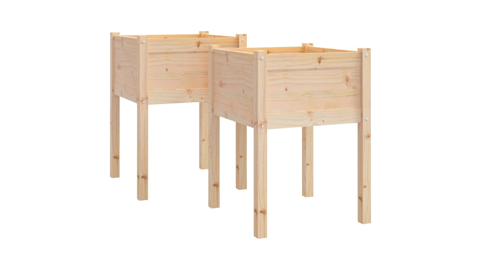 vidaXL 2 Piece Solid Pinewood 50 x 70cm Garden Planter - Natural