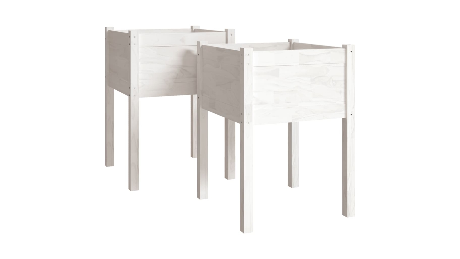 vidaXL 2 Piece Solid Pinewood 50 x 70cm Garden Planter - White