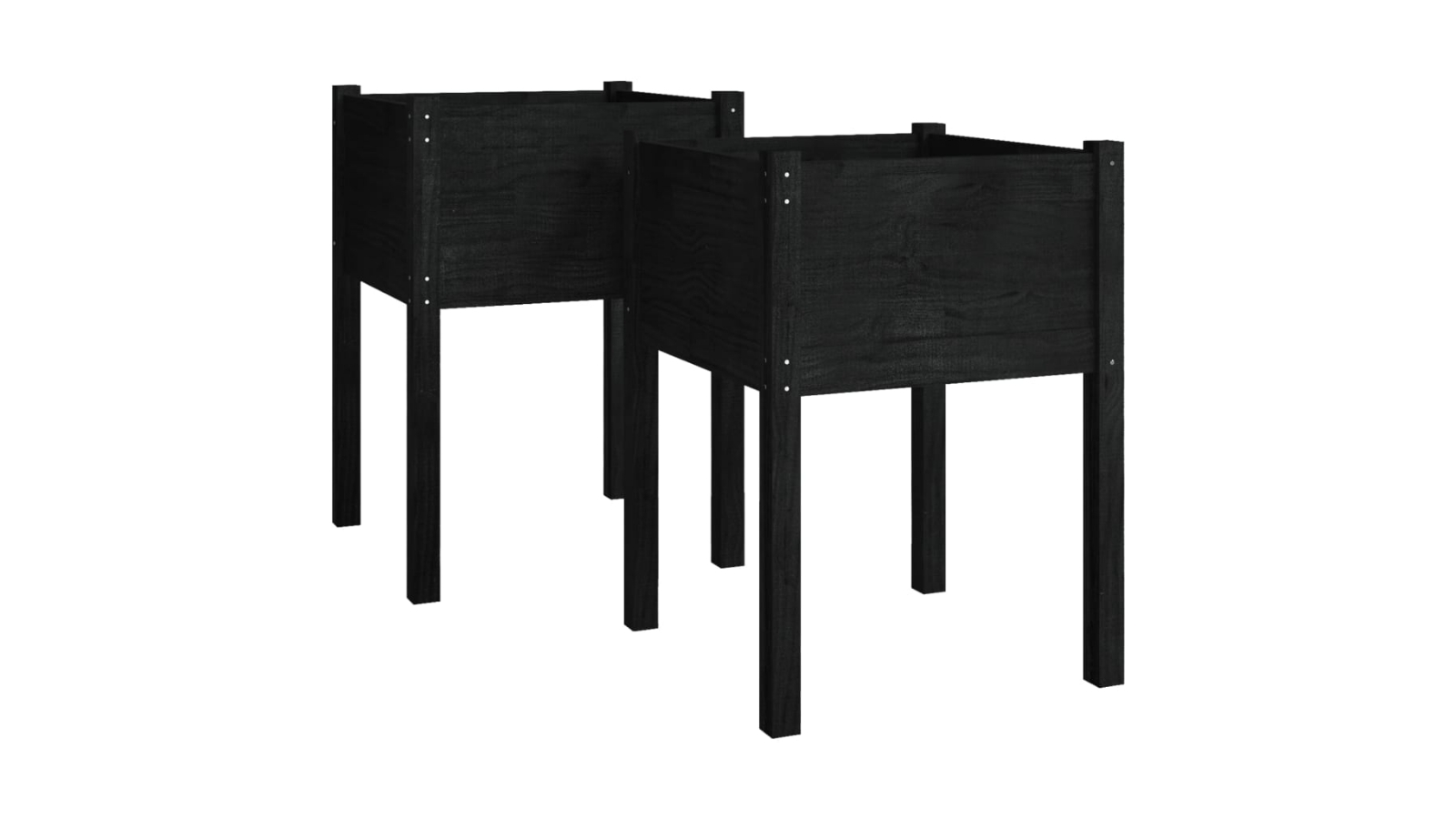 vidaXL 2 Piece Solid Pinewood 50 x 70cm Garden Planter - Black