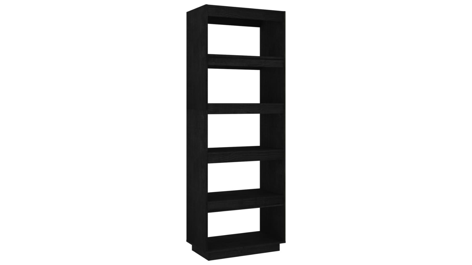 vidaXL Black Solid Pine Wood 60 x 35 x 167cm Book Cabinet/Room Divider 