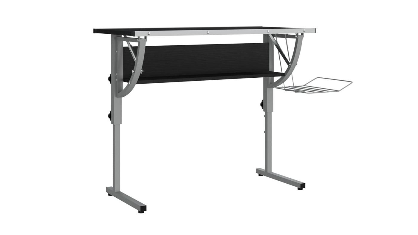 vidaXL Black/Grey Engineered Wood and Steel 110 x 53 x 87cm Craft Desk