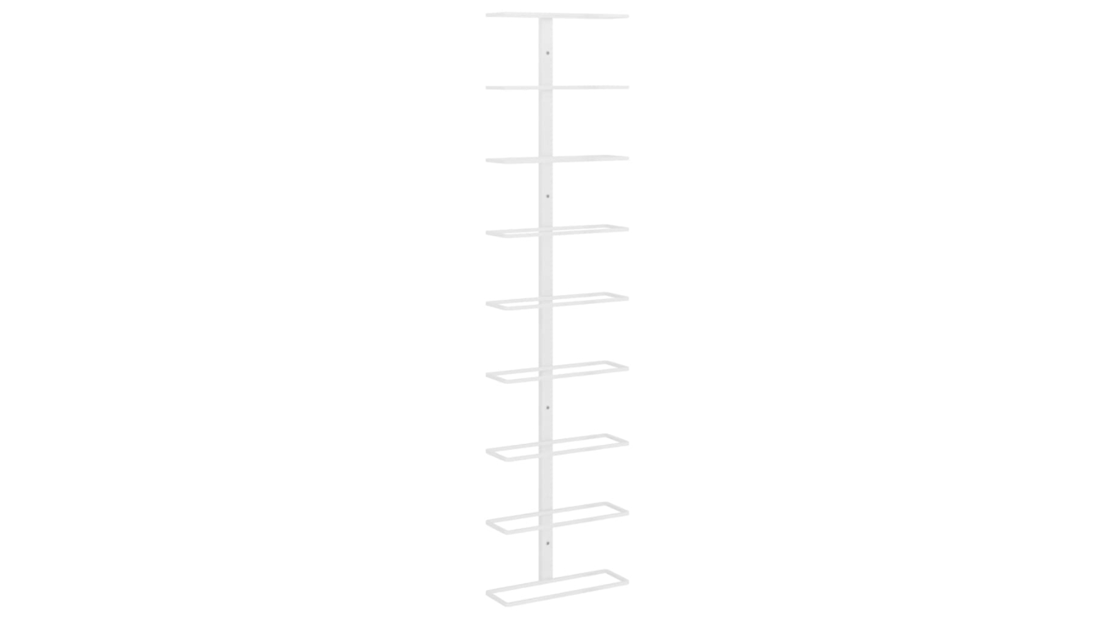 vidaXL White Iron Wall-Mounted Wine Rack for 9 Bottles