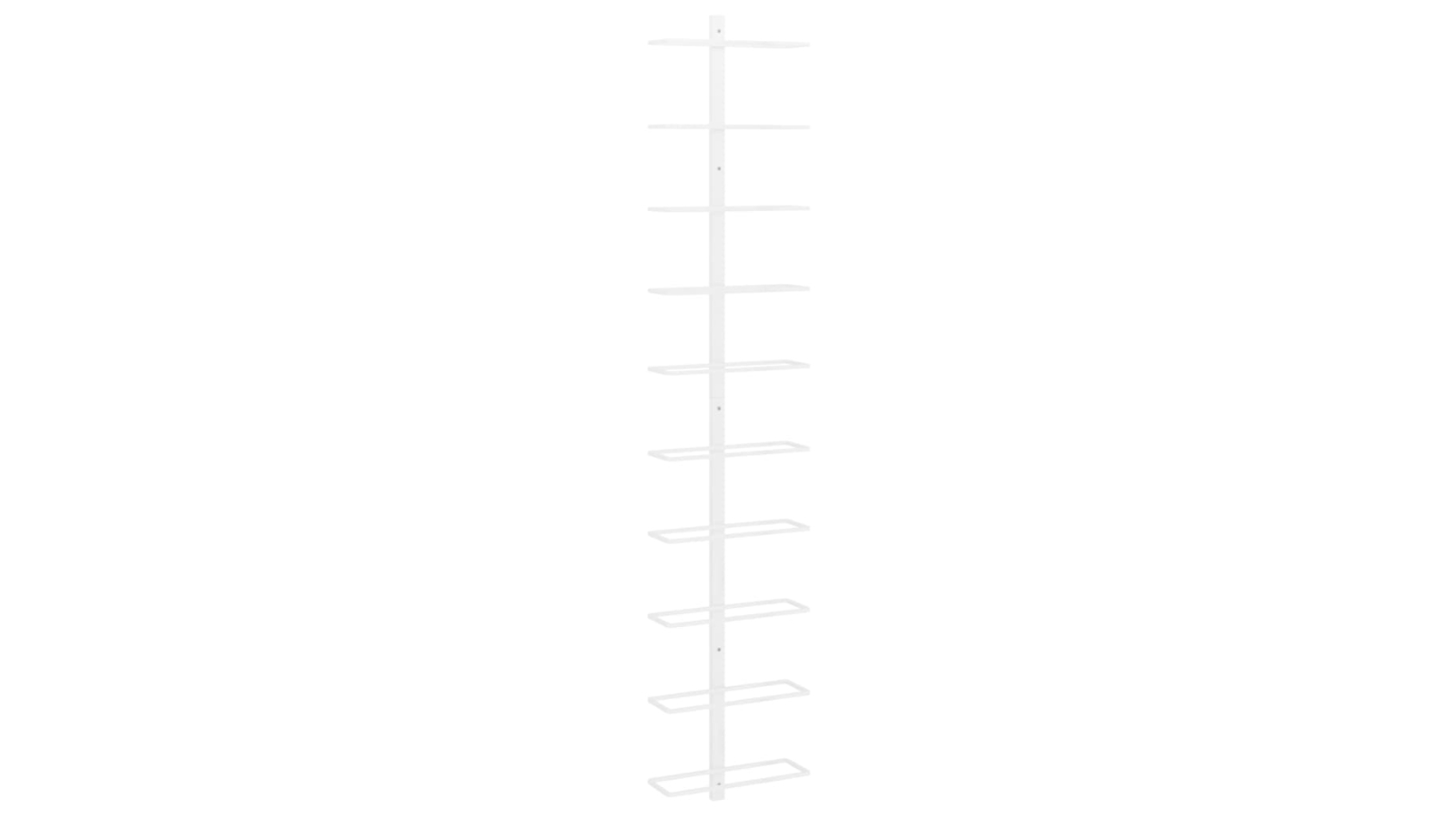 vidaXL White Metal Wall-Mounted Wine Rack for 10 Bottles