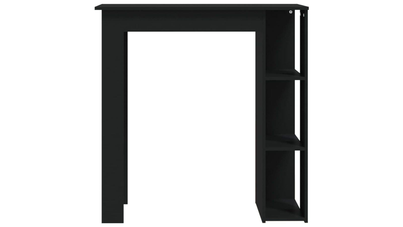 vidaXL Black Engineered Wood Bar Table with Shelf 