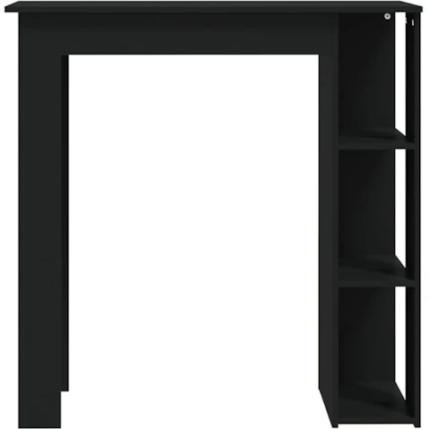 vidaXL Black Engineered Wood Bar Table with Shelf