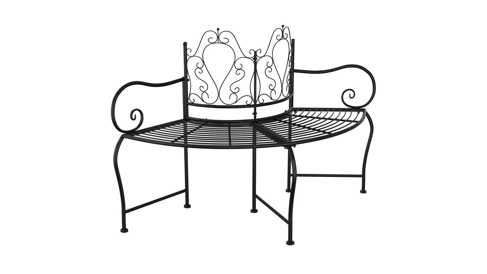 vidaXL Black Steel 150cm Tree Bench