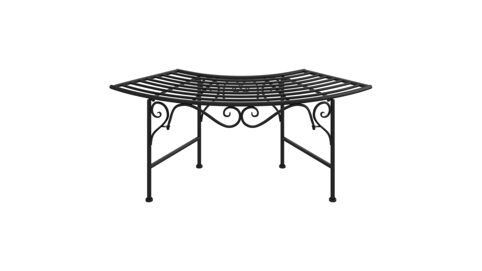 vidaXL Black Steel 113cm Tree Bench 