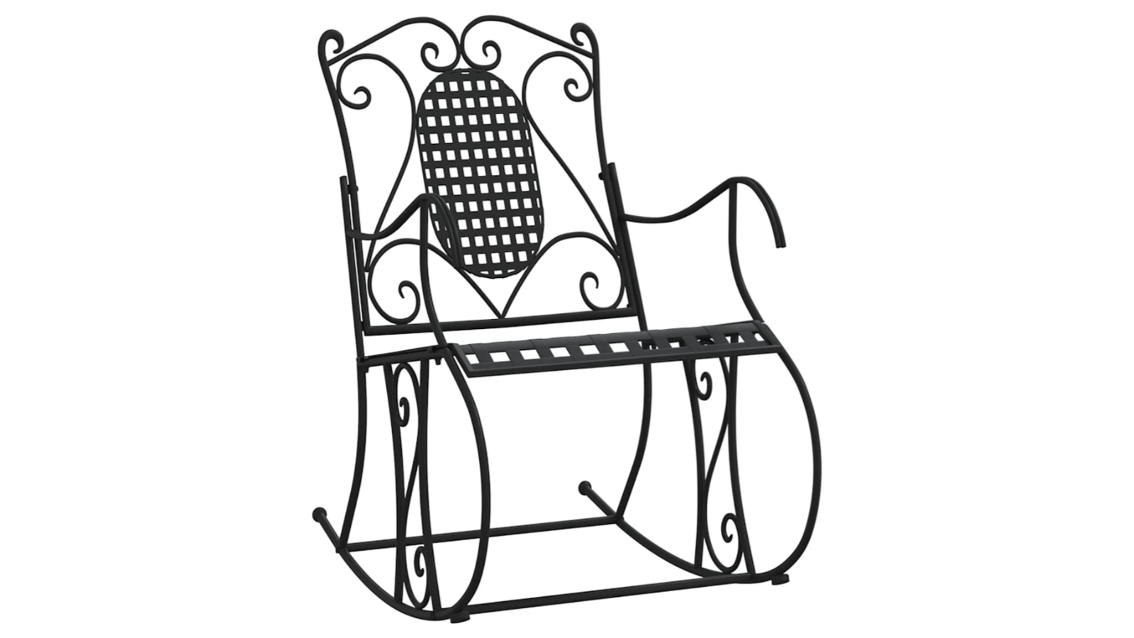 vidaXL Black Steel 84cm Rocking Bench