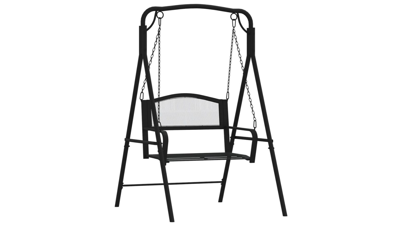 vidaXL Black Steel 124cm Swing Bench