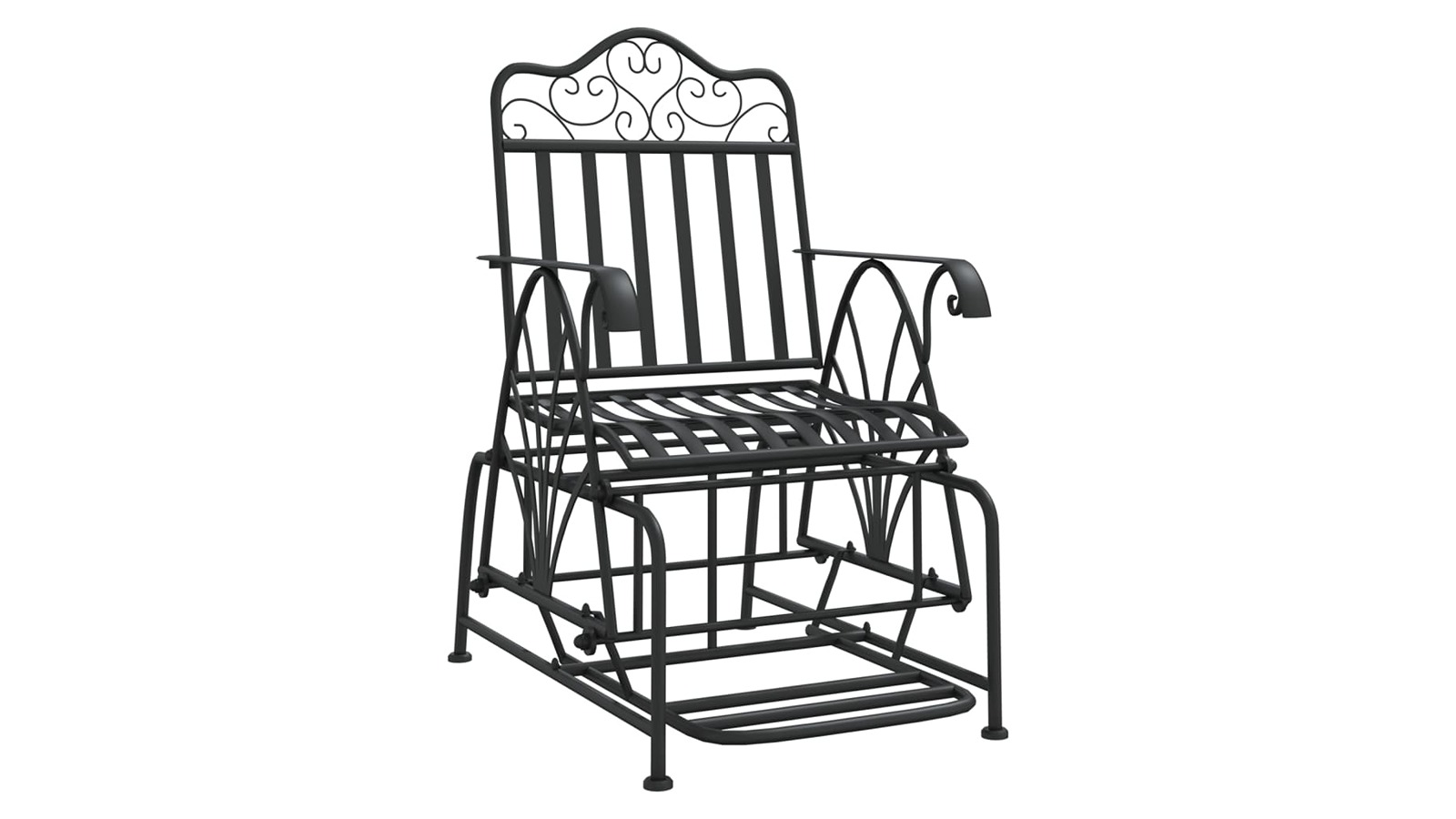 vidaXL Black Steel 61cm Glider Bench